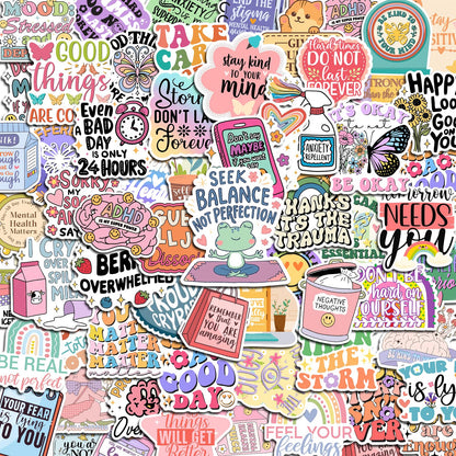 300 PCS Mental Health Stickers, Vinyl Therapy Stickers for Mental Health Journal, Positive Quote Decals for Adult, Therapist Gifts, Journals, Laptops, Water Bottles