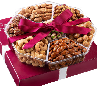 Fathers Day Nuts Gift Basket - Assortment of Sweet & Roasted Salted Gourmet Nuts - Food Gift Box for Dad, Him, Husband, Christmas, Father's Day, Mother's Day, Sympathy, Family, Men & Women