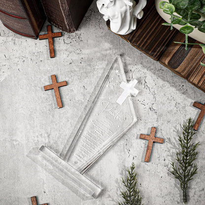 Kosiz 1 Pcs Pastor Christian Gift Appreciation Decorations Acrylic Cross Plaques for Men Women Church Father's Day Retirement Keepsake Religious Thank You Decor Gratitude Saying Sign (Classic Pastor)