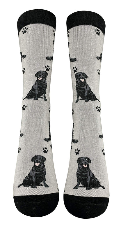 Pet Lover Socks - Fun - All Season - One Size Fits Most - For Women And Men – Dog Gifts (Black Labrador)
