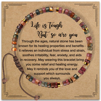 Inspirational Gifts Bracelets for Women: Mothers Day Birthday Gifts for Mom Women Friends Sister - Healing Natural Stone Beads Bracelets Thinking of you Get Well Soon Gift for Women