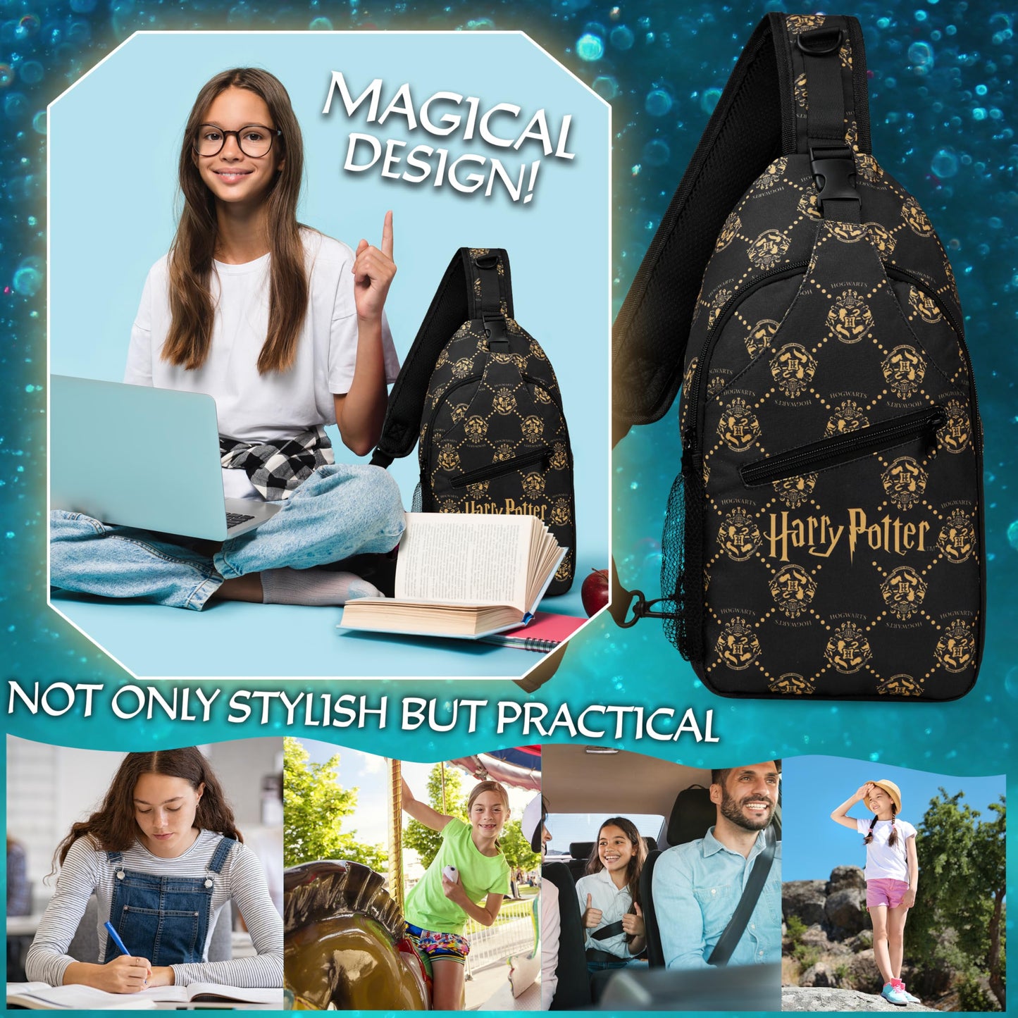 Get Trend Harry Potter Gifts Crossbody Bags for Girls Teens Women | Hello Kitty Cute Kawaii Sling Travel Bag for Phone Money