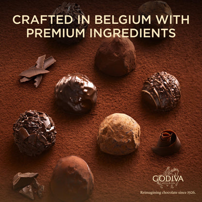 Godiva Dark Chocolate Truffle Gift Box, Belgian Dark Chocolates with Ganache Center, Gourmet Gift for Birthdays, Holidays, Kosher, 15 Pc