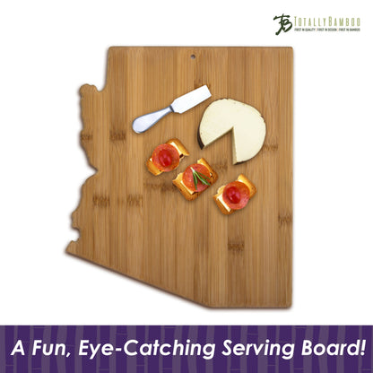 Totally Bamboo Arizona State Shaped Bamboo Serving and Cutting Board