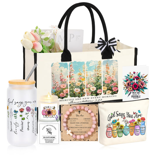 Christian Religious Gifts for Women, Christmas Birthday Gifts for Women Best Friend Sister Mom, Friendship Valentines Mothers Day Easter Ideas Present Basket of 6
