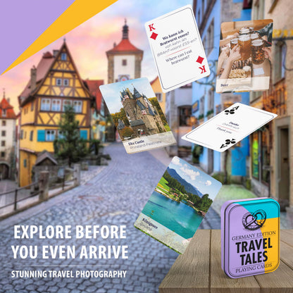 All7s Travel Tales Germany Edition - German Playing Cards for Adults - Language Learners - Gift for Travelers