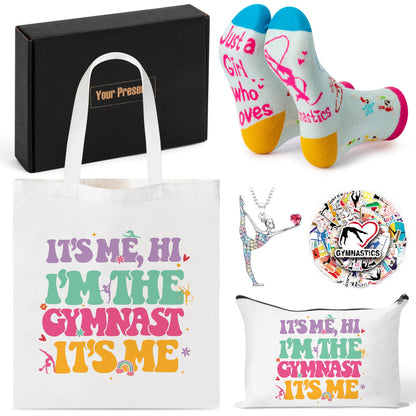 Y1tvei Ballerina Gift Set for Dancing Girls- Dainty Canvas Tote Bag Handbag, Gifts for Ballet Women Birthday Party Favors