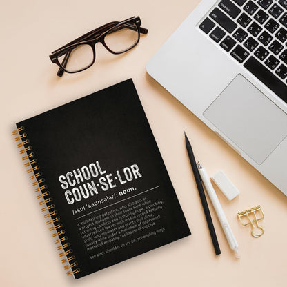Tizzer School Counselor Definition Lined Hardcover College Ruled Spiral Notebook Journal for Work Notes Journaling 5.5×8.3 Inch,School Counselor Appreciation Gifts,Best School Counselor Gifts