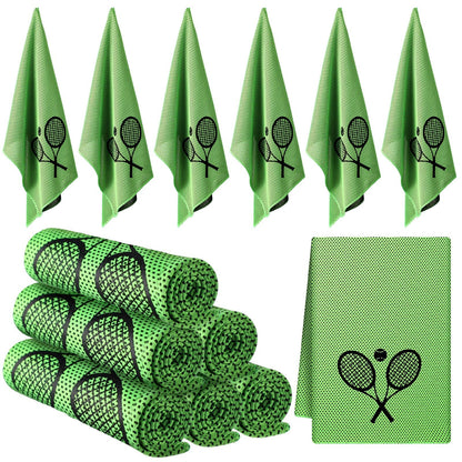 HunnmingRe 12 Count Cooling Towel Tennis Breathable Chilly Towel 32'' x 12'' Soft Tennis Ice Neck Wrap Workout Sweat Washcloths for Sports Gym Microfiber Dishcloths for Coach Gifts