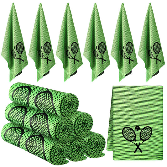 HunnmingRe 12 Count Cooling Towel Tennis Breathable Chilly Towel 32'' x 12'' Soft Tennis Ice Neck Wrap Workout Sweat Washcloths for Sports Gym Microfiber Dishcloths for Coach Gifts