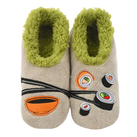 Snoozies Food Slipper Socks for Women, Funny Adult and House Slippers Soft Non-Slip, Sherpa Lining, Indoor Silly Slippers