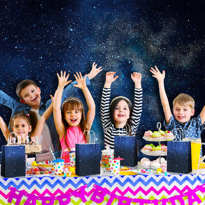 Marspark 16 Pieces Galaxy Party Bags Space Party Favor Bags Starry Night Gift Goodie Bag Galaxy Treat Candy Bag for Space Stars Themed Birthday Decorations Supplies