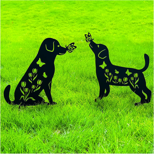 TIGGSY Dog Metal Decorative Garden Stakes Labrador Dog Gifts for Women/Men Animal Silhouette Statues for Yard Art, Outside, Patio, Outdoor Decor, Garden Decorations, Lawn Ornaments