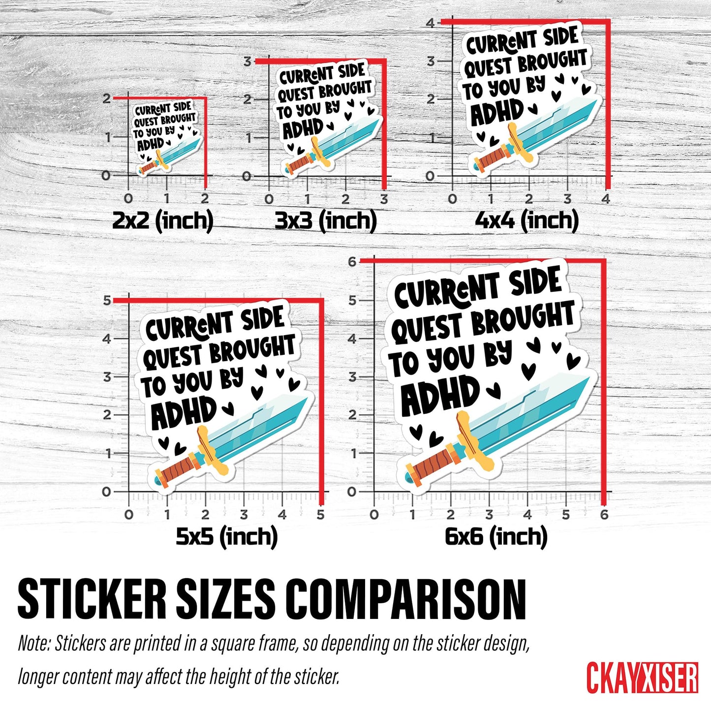 (3Pcs) Current Side Quest Brought to You by ADHD Sticker Anxious Crippling Anxiety Overthinking 2" Waterproof Die-Cut Vinyl Laptop, Water Bottle Sticker Funny Car Decal Gifts for Her Him 2 Inches