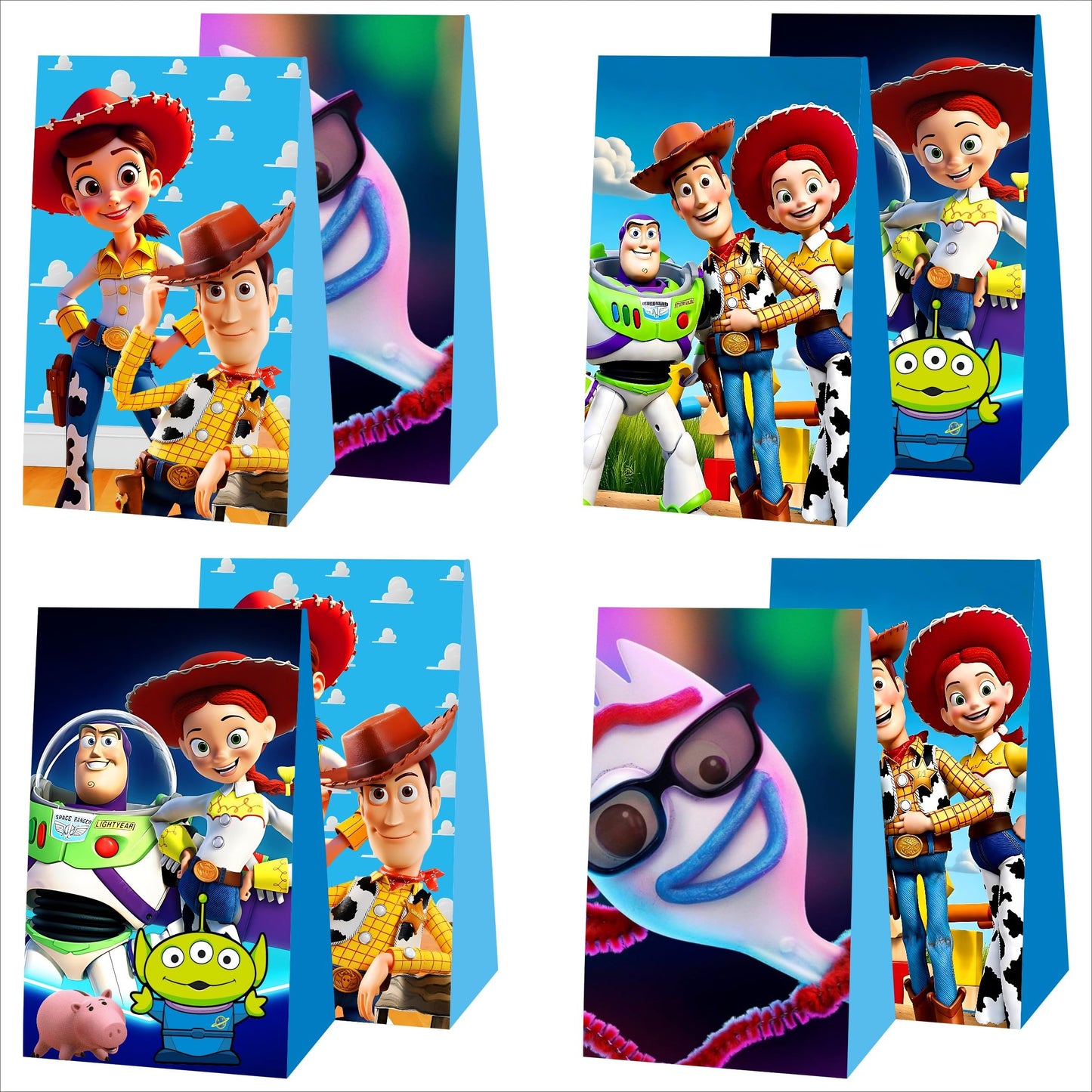 Kuailaihai 12pcs Cartoon For Toy Inspired Story Party Gift Bags,Birthday Party Supplies Bags for Birthday Party Decorations.