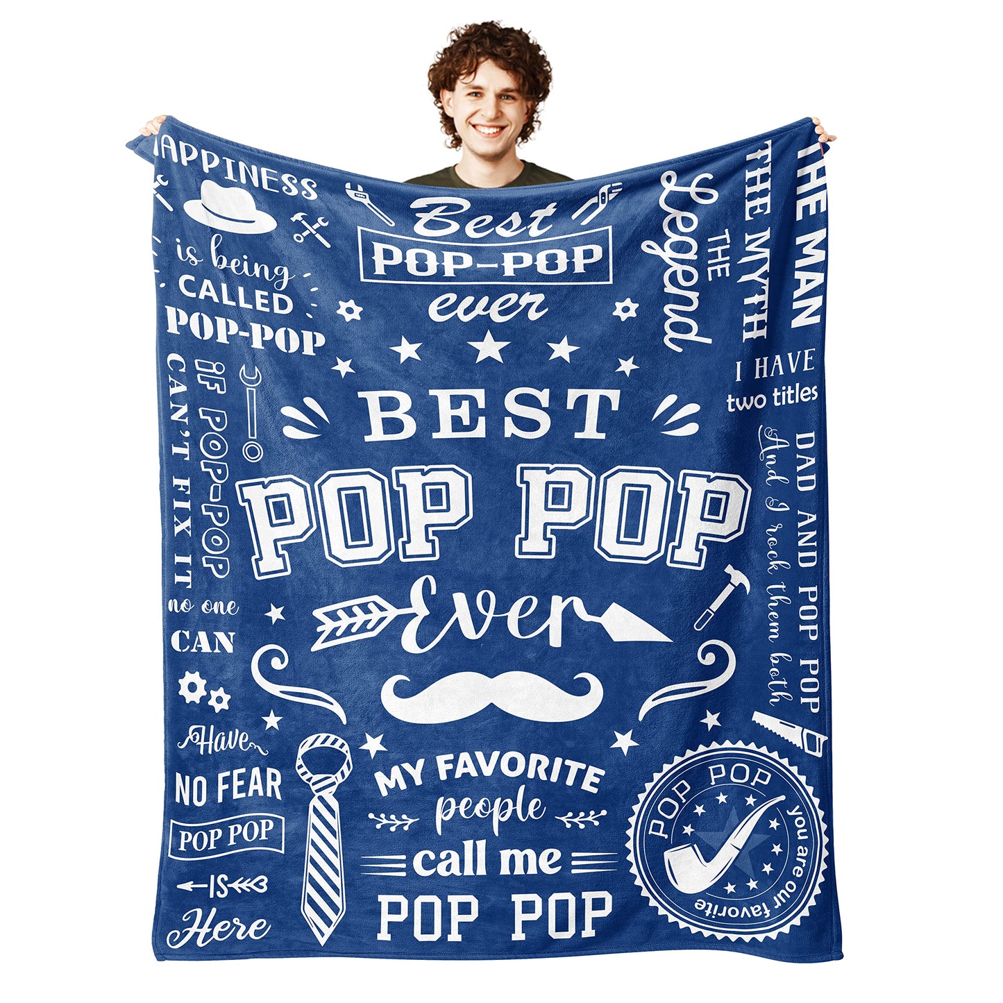 Lcobion Pop Pop Gifts, Gifts for Pop, Pop Pop Gifts from Grandkids, Gifts for Grandpa, Grandpa Gifts, Pop Pop Christmas/Fathers Day/Birthday Gifts, Grandpas/Grandfather/Papa/Pop Pop Blanket 50" X 60"