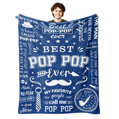 Lcobion Pop Pop Gifts, Gifts for Pop, Pop Pop Gifts from Grandkids, Gifts for Grandpa, Grandpa Gifts, Pop Pop Christmas/Fathers Day/Birthday Gifts, Grandpas/Grandfather/Papa/Pop Pop Blanket 50" X 60"