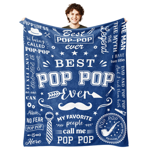 Lcobion Pop Pop Gifts, Gifts for Pop, Pop Pop Gifts from Grandkids, Gifts for Grandpa, Grandpa Gifts, Pop Pop Christmas/Fathers Day/Birthday Gifts, Grandpas/Grandfather/Papa/Pop Pop Blanket 50" X 60"