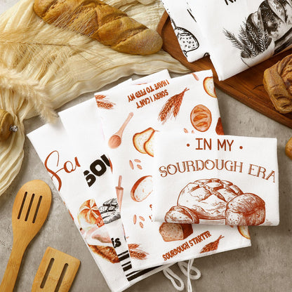Hahafelt 6 Pcs Funny Sourdough Baking Kitchen Towels Gifts for Sourdough Bakers Lovers Decorative Dish Towels, Bread Maker Gifts Hand Tea Towel for Dining Kitchen16 x 24''