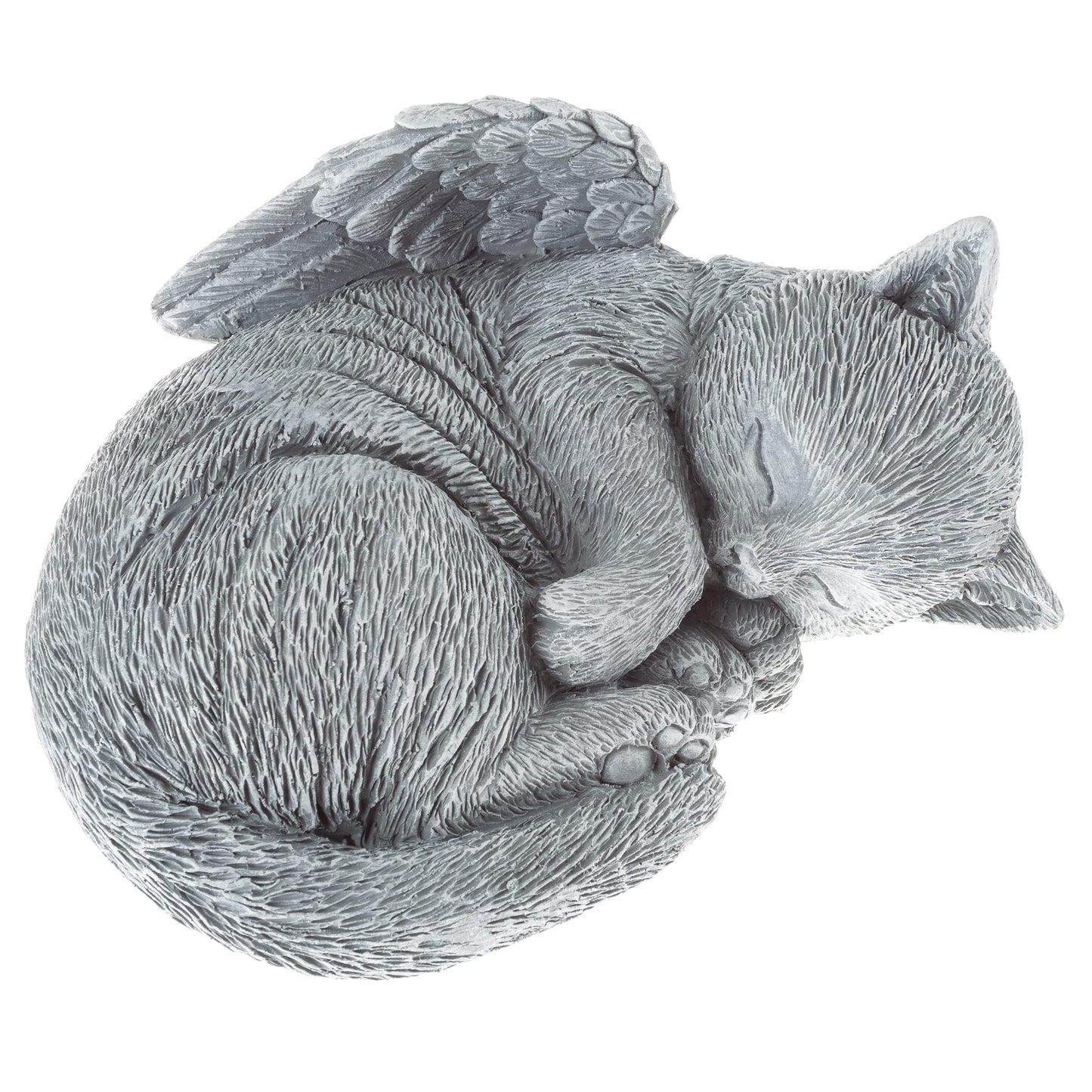Cat Memorial Stone - Peaceful Sleeping Kitten Angel Statue for Garden, Remembrance, Grave Marker, and Loss - Pet Sympathy Gift by Pure Garden (Gray)