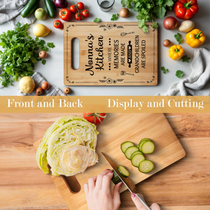 Nonna Gifts Cutting Board Chopping Board, Nonna Gifts from Grandkids, Gifts for Nonna Grandma, Grandma Kitchen Gifts, Grandma Birthday Gifts, Nonna's Kitchen Decorative Bamboo Cutting Board