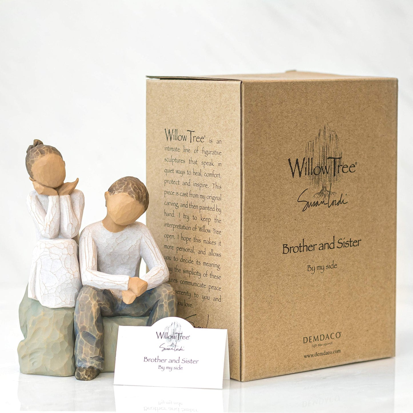 Willow Tree Brother and Sister, by My Side, A Gift to Reflect Friendship Between Siblings, Sculpted Hand-Painted Figure