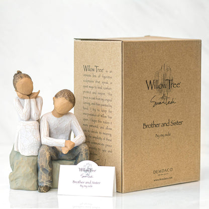 Willow Tree Brother and Sister, by My Side, A Gift to Reflect Friendship Between Siblings, Sculpted Hand-Painted Figure