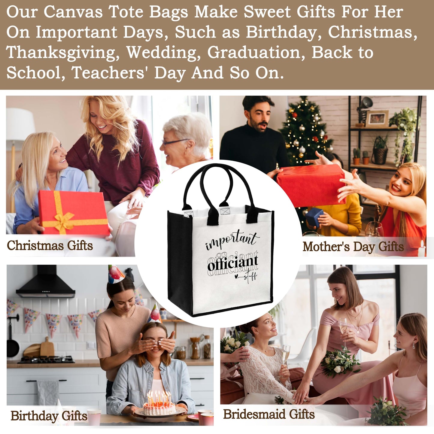 ONDTOM Mom Boss Appreciation Canvas Tote Bag Gifts for Mothers Day, Boss Day, Birthday, Christmas
