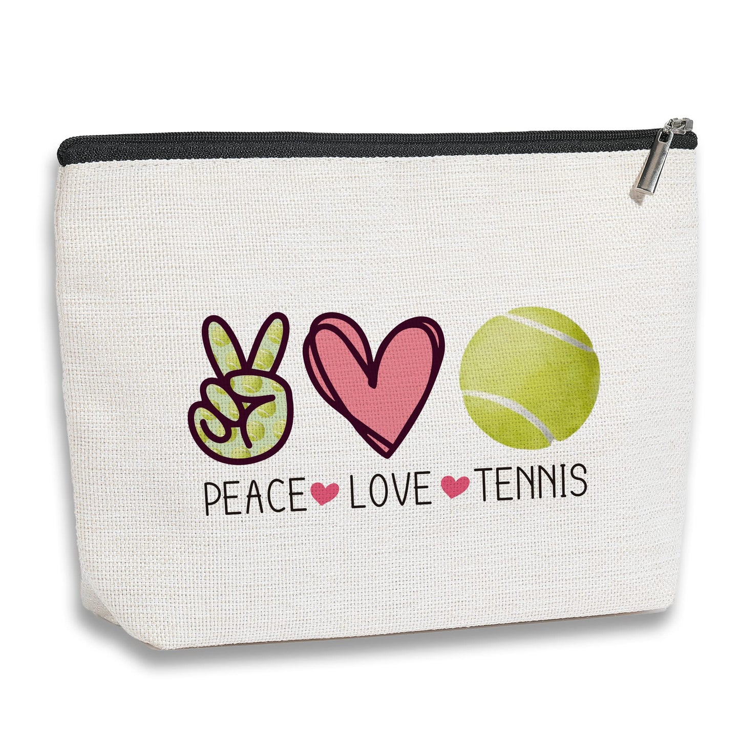 Tennis Gifts Pouch Bag Inspirational Gifts for Women, Gift for Tennis Lovers Players Birthday Gift for Coach Best Friend Sister Peace Love