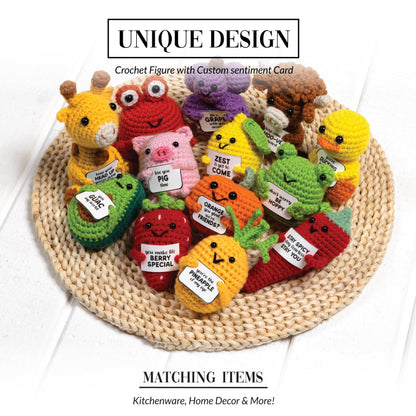 Pavilion Gift Company - Lemon - Crochet Mini Figure Fruit Zest Encouragement Inspiration Home Work Desk Decor