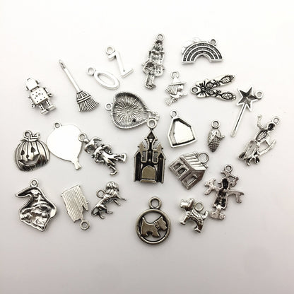 The Wizard of Oz Charms-100g (About 70-75pcs) Craft Supplies Mixed Pendants Beads Charms Pendants for Crafting, Jewelry Findings Making Accessory for DIY Necklace Bracelet (M038)