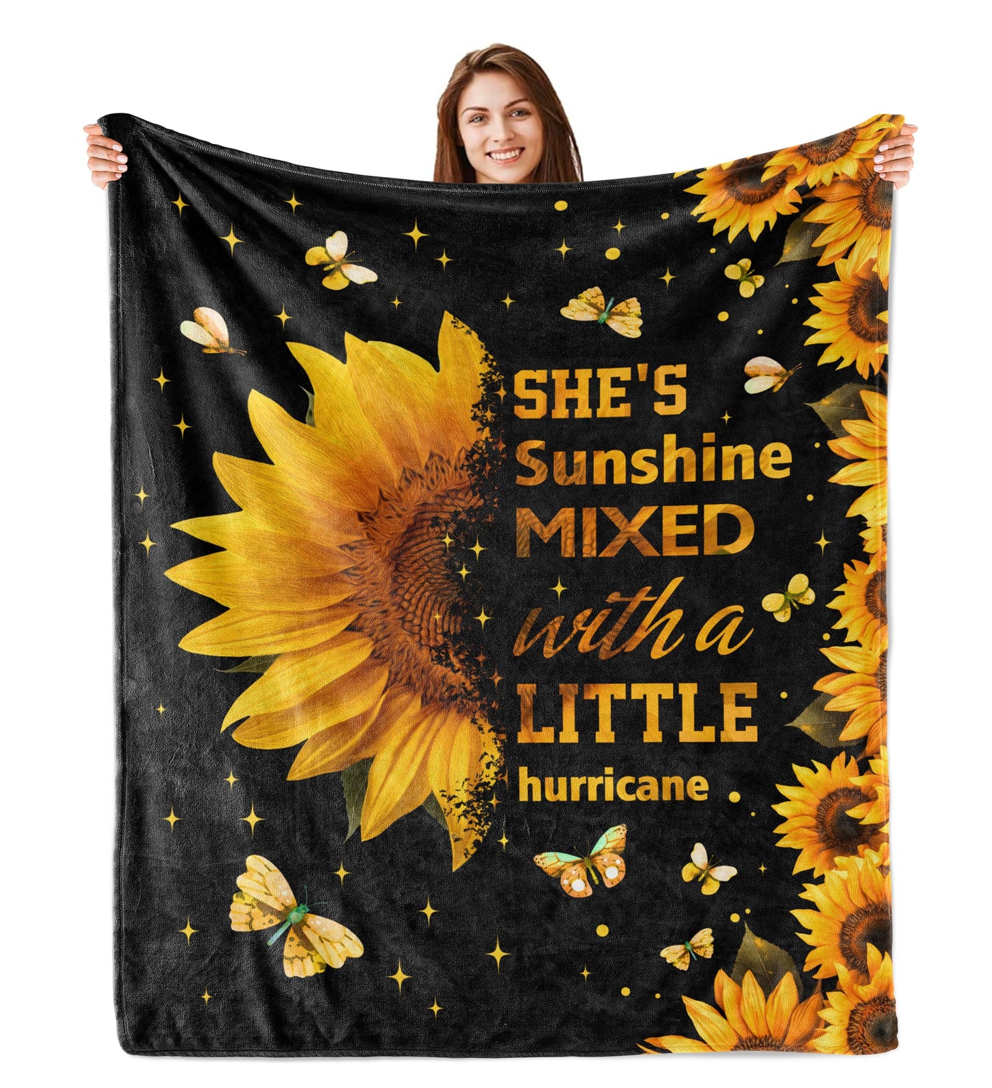 Sunflower Gifts for Women, Gifts for Sunflower Lovers, Sunflower Blanket Decor Throw Gifts for Women Birthday, Inspirational/Get Well Soon Gift for Womens Blanket 60" X 50"