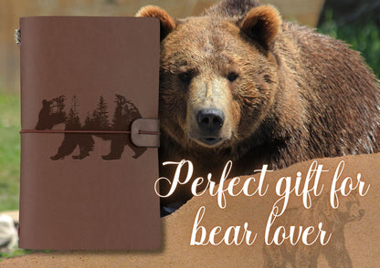 InnoBeta Bear Gifts for Women/Men, Gifts for Bear Lover, Bear Journal, Notebook, Sketchbook, Travel Diary, 7.8x5 Inches