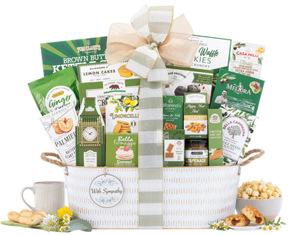 Sympathy Gift Basket- With Our Sincere Condolences Gift Basket by Wine Country Gift Baskets Bereavement, Sorry For Your Loss, Condolence, Remembrance, Well Wishes, Feel Better Gift