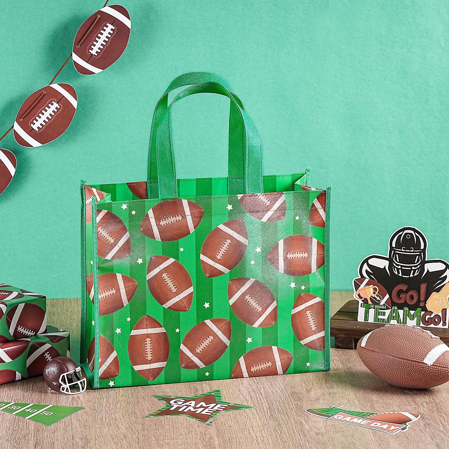 Loveinside 13" Large Sports Reusable Gift Bag, Recycled Party Favor Gift Bag for Kids Boys, Birthday, 13" x 5" x 10", 1 Pcs