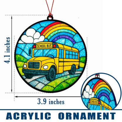 Bus Driver Gifts - Bus Driver Appreciation Gifts with Card - Thank You Gift for Back to School/College - First Day of School - End of Year or Retirement - Car, Window, Tree Hanging for Ornament