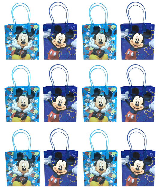 Disney Mickey Mouse Reusable Party Favor Goodie Small Gift Bags 12 (12 Bags)