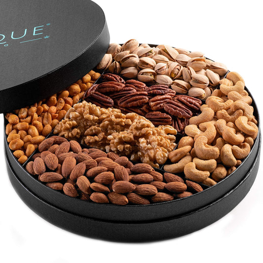 Cirque Gift Co. Gourmet Nut Gift Tray 10" Freshly Roasted Assorted Nuts for Mothers Day, Fathers Day, Holiday, Corporate Gifting, Thanksgiving Gift, Hostess Gift, His Or Her Birthday