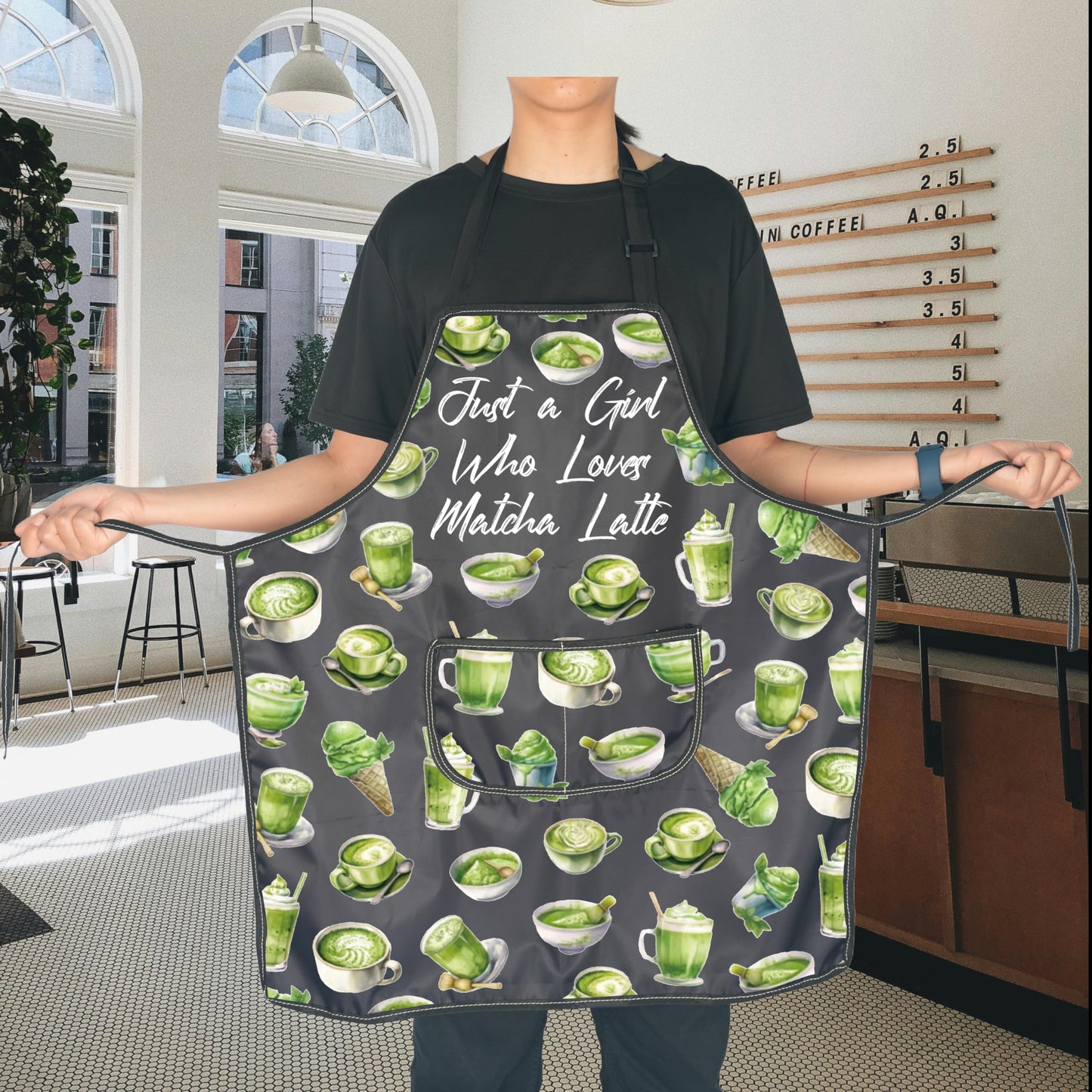 Matcha Latte Obsessed Gift Just A Girl Who Loves Matcha Latte Apron Matcha Latte Gift For Barista