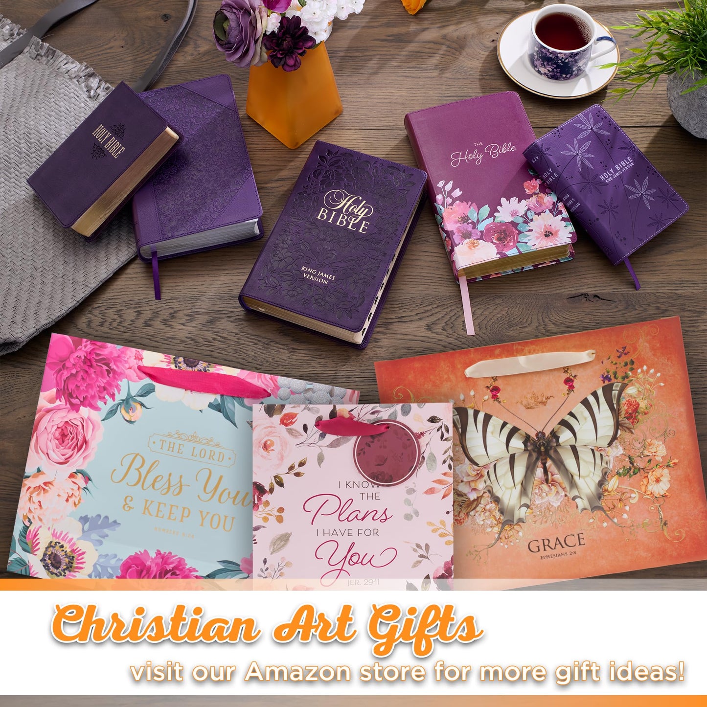 Christian Art Gifts Gift Bag/Tissue Paper Set I Know the Plans Jeremiah 29:11 Bible Verse, Medium