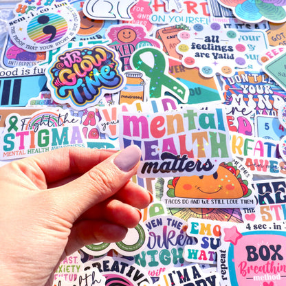 150 PCS Mental Health Matters by Puraesla - Stickers Pack for Journals, Laptops, Water Bottles, Therapist Office Decor, Counselor Office Must Haves, Positive Quote Decals for Mental Health Awareness