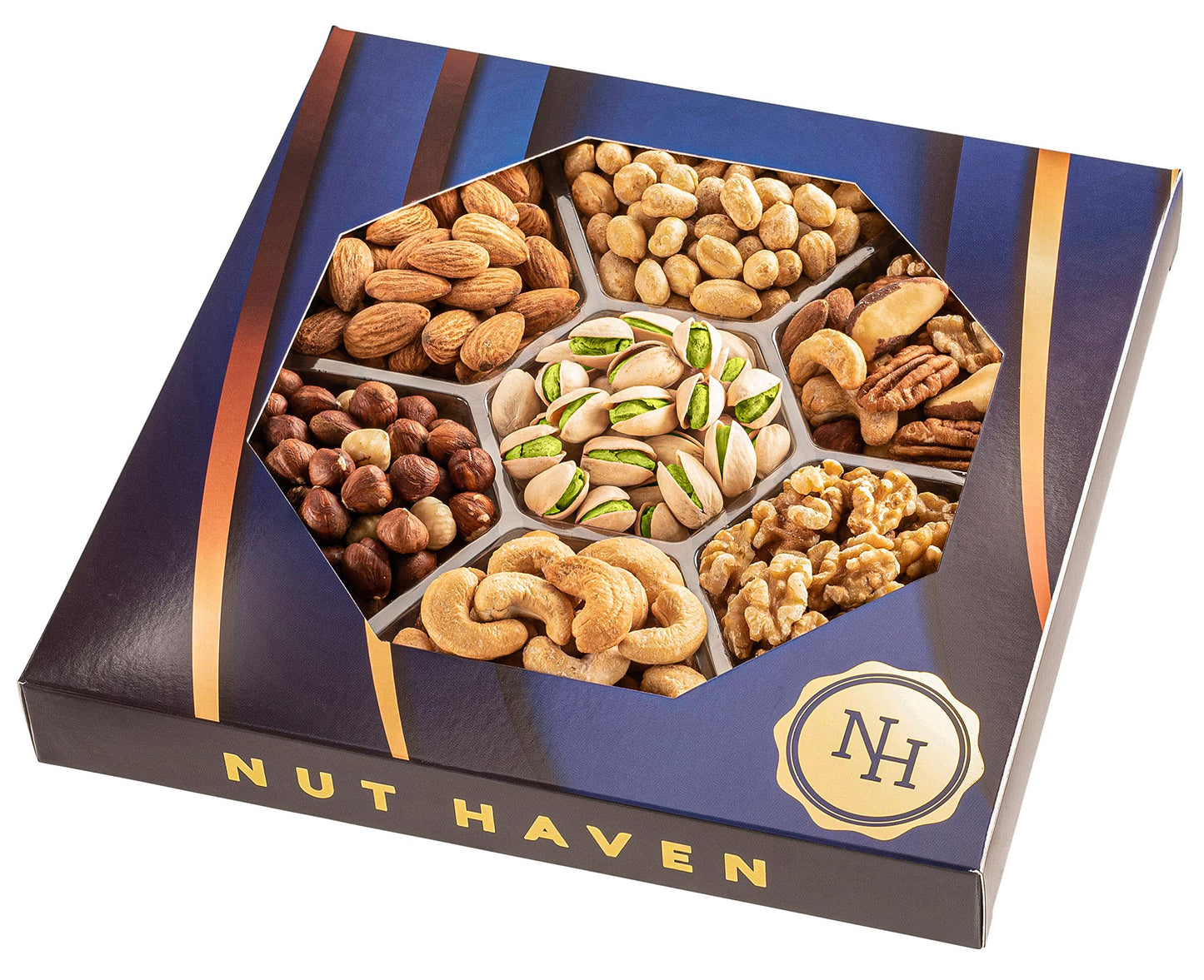 Fathers Day Nuts Gift Basket - Assortment of Roasted Salted Gourmet Nuts - Food Gift Box for Dad, Him, Husband, Christmas, Father's Day, Mother's Day, Sympathy, Family, Men & Women