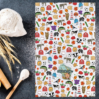 JNIAP Wisconsin Kitchen Towel Wisconsin Souvenirs and Gifts State of Wisconsin Gifts Wisconsin Dish Towel (Wisconsin kt)