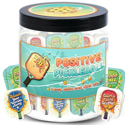 Positive Pickleball Jar With 60 Affirmation Cards, Emotional Support, Funny Pickleball Gifts for Women, Cute Pickleball Ball Paddles Decorations