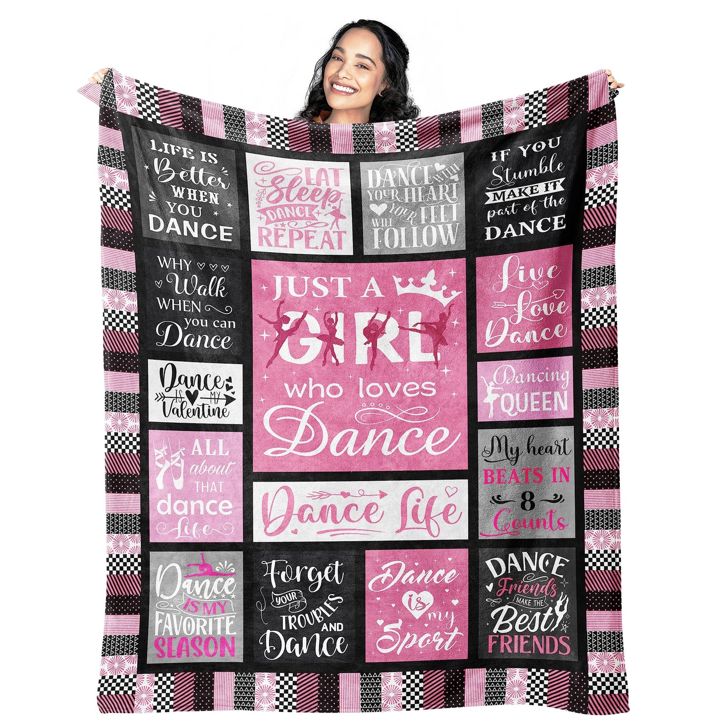Dance Gifts Blanket 60"x50", Dance Recital/Dancer/Ballet/Ballerina Gifts for Girls Teens Her Teacher, Gift for Dancers, Dancing Stuff/Accessories, Dancing Soft Throw Blanket