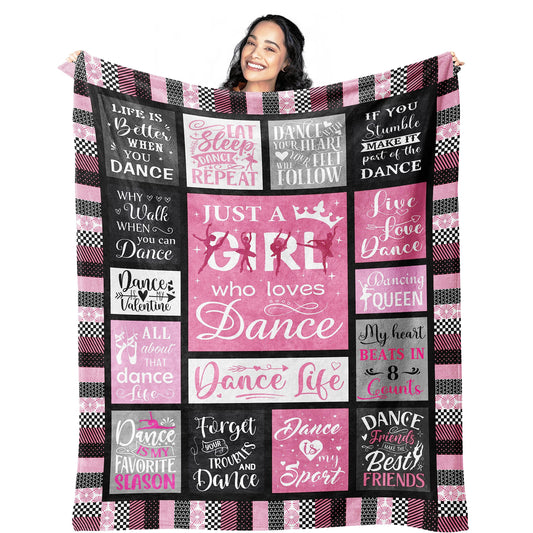 Dance Gifts Blanket 60"x50", Dance Recital/Dancer/Ballet/Ballerina Gifts for Girls Teens Her Teacher, Gift for Dancers, Dancing Stuff/Accessories, Dancing Soft Throw Blanket