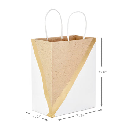 Hallmark 9" Medium Paper Gift Bags (Pack of 8 - White & Kraft) for Valentine's Day, Easter, Birthdays, Mother's Day, Weddings, Graduations, Baby Showers, Bridal Showers, Care Packages and More