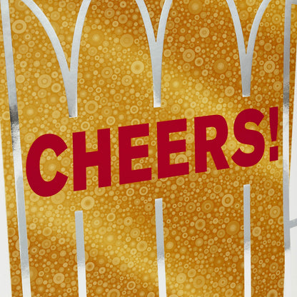 Hallmark 9" Medium Gift Bag with Tissue Paper (Cheers! Beer Mug) for Christmas, Father's Day, Birthdays, Graduations, Promotions, New Jobs or Any Occasion