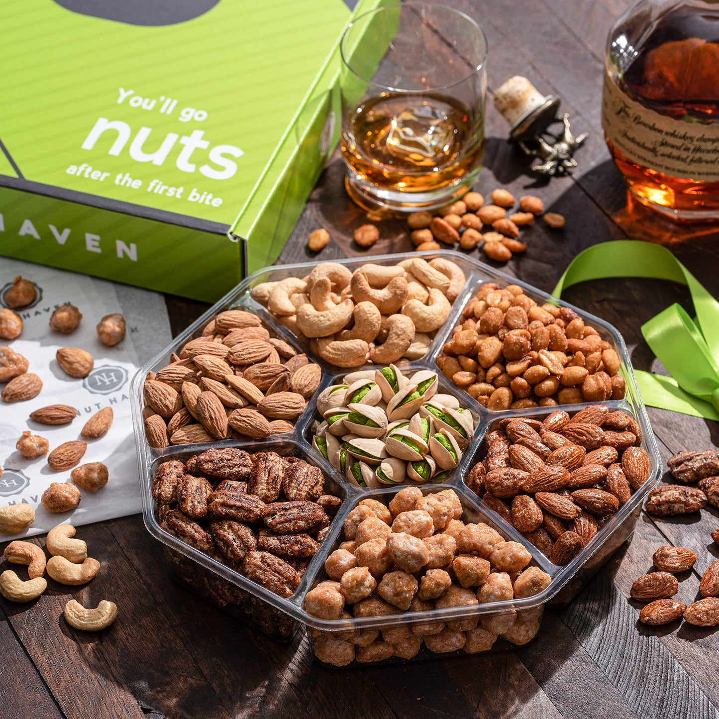 Fathers Day Nuts Gift Basket - Assortment of Sweet & Roasted Salted Gourmet Nuts - Food Gift Box for Dad, Him, Husband, Christmas, Father's Day, Mother's Day, Sympathy, Family, Men & Women