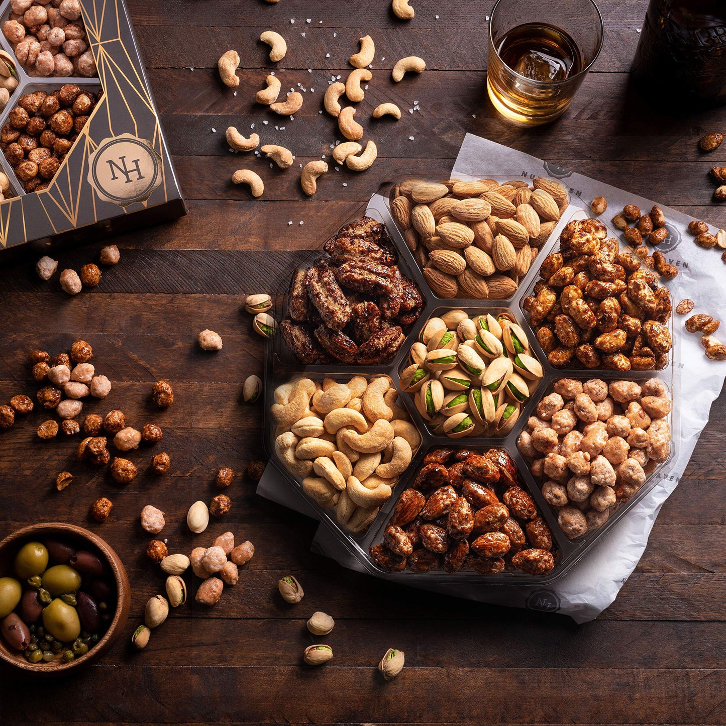 Fathers Day Nuts Gift Basket - Extra Large Assortment of Sweet & Roasted Salted Gourmet Nuts - Food Gift Box for Dad, Him, Husband, Christmas, Father's Day, Mother's Day, Family, Men & Women